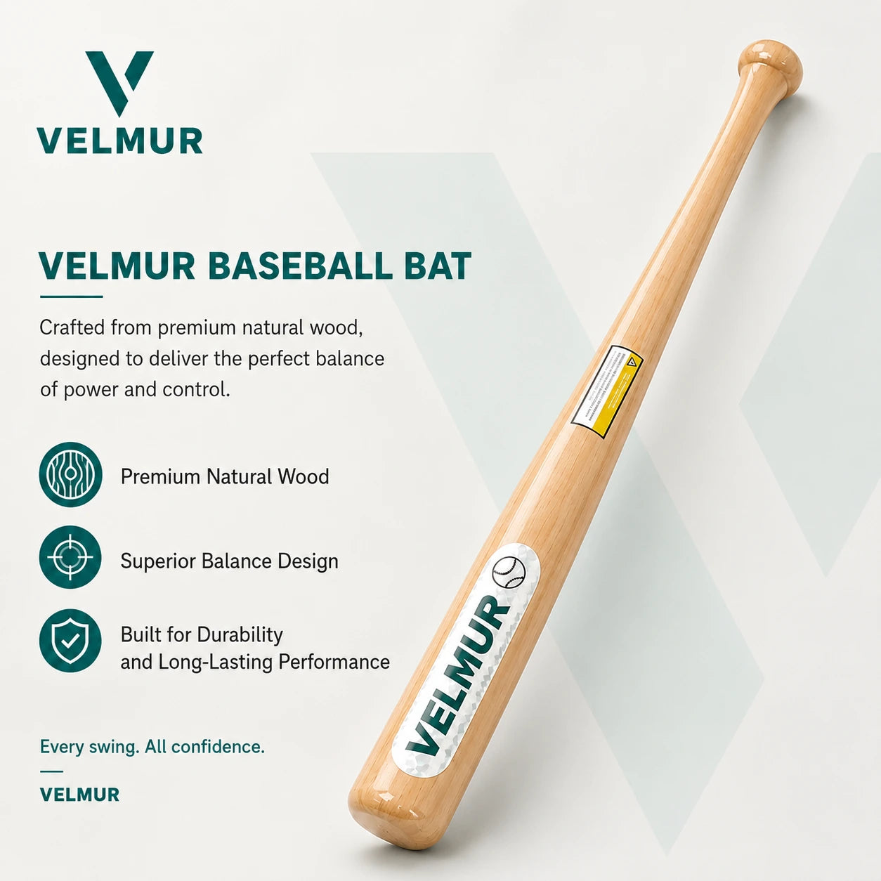 Youth Baseball Wooden Bat (21.3 in)